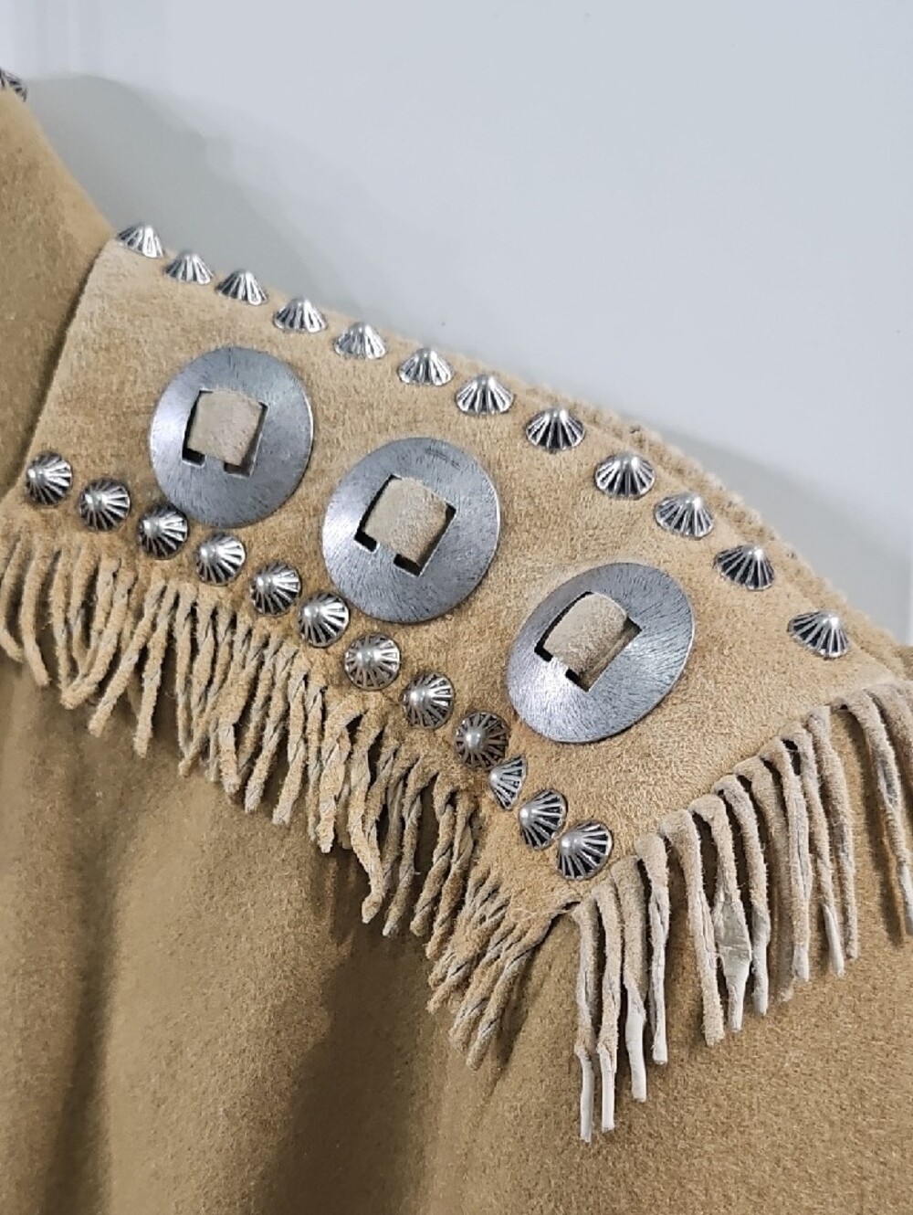 Double D Ranch Camel Fringe & Stud Military Pea Coat - Picture 5 of 7